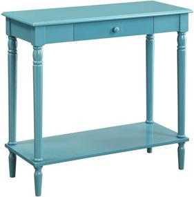 img 4 attached to 😍 French Country Hall Table with Drawer and Shelf: Convenient and Stylish in Blue