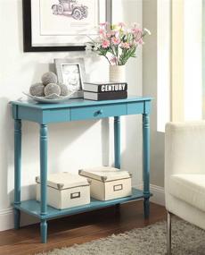 img 2 attached to 😍 French Country Hall Table with Drawer and Shelf: Convenient and Stylish in Blue