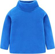 👕 littlespring kids turtleneck fleece thermal tops - long sleeve solid t-shirts for boys and girls logo