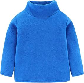 img 4 attached to 👕 LittleSpring Kids Turtleneck Fleece Thermal Tops - Long Sleeve Solid T-Shirts for Boys and Girls