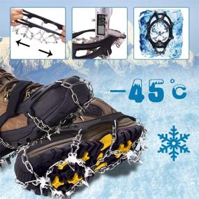 img 2 attached to MIABOO Ice Cleats Crampons: 19 Stainless Steel Spikes & Silicone Traction for Hiking, Fishing, Walking, Climbing