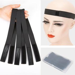 img 3 attached to 🎀 6PCS/Lot Adjustable Velcro Edge Slayer Wig Band - 65Cm x 1.2 Inch Width - Salon Edge Grip Band for Baby Hair, Closure Frontal Wigs, and Laying Edges