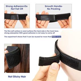 img 1 attached to 🎀 6PCS/Lot Adjustable Velcro Edge Slayer Wig Band - 65Cm x 1.2 Inch Width - Salon Edge Grip Band for Baby Hair, Closure Frontal Wigs, and Laying Edges