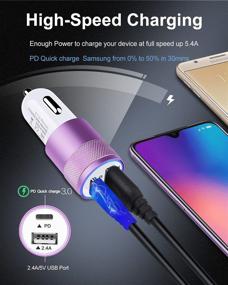 img 3 attached to 🔌 Ultra-Fast Charging USB C Car Charger for iPhone 13 12 Pro Max 11 XS and More - Dual Port PD C Type Adapter, 30W Auto Cig Lighter Slot