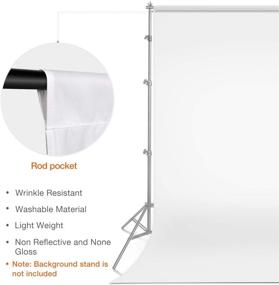 img 1 attached to 📷 Yesker 9.5x11.5 ft White Muslin Backdrop Background for Photo Studio - Premium Collapsible High Density Screen for Video Photography, Photo Shooting, and Television