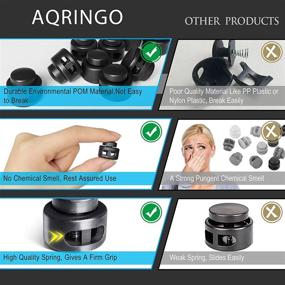 img 3 attached to 🔒 AQRINGO 30 Pcs Plastic Cord Locks - Double Hole Spring Toggle Stopper Fasteners for Shoelaces, Drawstrings, Paracord, Bags, Clothing, and More - Black