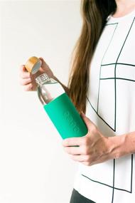 img 2 attached to Stylish and Durable SOMA 301-17-01 Glass Water Bottle, 17 oz, Emerald: Stay Hydrated in Style!