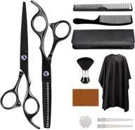 💇 ulg 11pcs hair cutting scissors kit - professional hair scissors set with thinning scissors, comb, shears, and cape - barber salon home hairdressing set logo