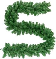 premium oakmont 8.9 ft artificial spruce christmas garland - soft green non-lit holiday decorations for outdoor or indoor use. enhance your home garden, wedding party decor! (1 pack) logo