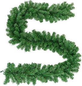 img 4 attached to Premium Oakmont 8.9 Ft Artificial Spruce Christmas Garland - Soft Green Non-Lit Holiday Decorations for Outdoor or Indoor Use. Enhance Your Home Garden, Wedding Party Decor! (1 Pack)