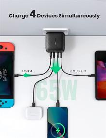 img 2 attached to 🔌 UGREEN 65W 4-Port USB C Зарядное устройство - Мультипортовая зарядная станция с быстрой зарядкой PPS, совместима с MacBook Pro/Air, Dell XPS 13, iPad, iPhone 13/13 Mini/13 Pro Max/12, Galaxy S21/S20, Pixel