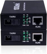 🔌 gigabit ethernet fiber media converters - pair of 10/100/1000m rj45 to 1000m bi-directional single-mode sc fiber, 20km reach - by ipolex logo