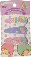 🌟 adorable sanrio little twin stars hair barrettes - yellow/pink blue pink 3pcs set logo