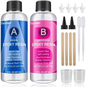 img 4 attached to Crystal Clear 16OZ Epoxy Resin Kit for DIY Jewelry, Crafts, Art - Coating Wood, Casting, Easy Cast Resin - Includes Bonus: 4 Sticks, 2 Graduated Cups, 2 Pairs of Gloves, and Detailed Instructions