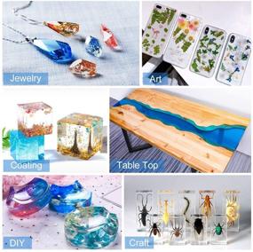 img 3 attached to Crystal Clear 16OZ Epoxy Resin Kit for DIY Jewelry, Crafts, Art - Coating Wood, Casting, Easy Cast Resin - Includes Bonus: 4 Sticks, 2 Graduated Cups, 2 Pairs of Gloves, and Detailed Instructions