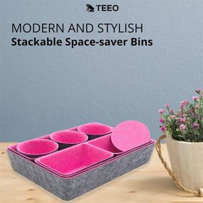 img 1 attached to Efficiently Organize with Teeo Felt Drawer Organizer Container Caddy Jewelry Tray Makeup Storage Organizers