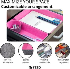 img 3 attached to Efficiently Organize with Teeo Felt Drawer Organizer Container Caddy Jewelry Tray Makeup Storage Organizers