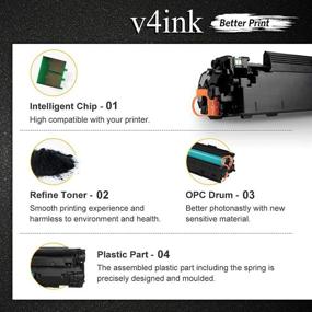 img 2 attached to 🖨️ V4INK Compatible CF283A Toner Cartridge - HP 83A Replacement (4 Pack) for MFP M127fw M127fn M125nw M201dw M201n M225dn M225dw M125a Series Printer (Black)