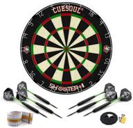 🎯 cuesoul shooter-i official size tournament sisal bristle dartboard with dart set - wdf approved for steel tip darts; available with optional dartboard surround wall protector логотип