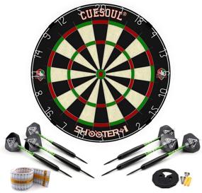 img 4 attached to 🎯 CUESOUL Shooter-I Official Size Tournament Sisal Bristle Dartboard with Dart Set - WDF Approved for Steel Tip Darts; Available with Optional Dartboard Surround Wall Protector