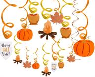 jblcc set of 30 autumn thanksgiving swirl decorations - festive party supplies with fall/thanksgiving theme logo