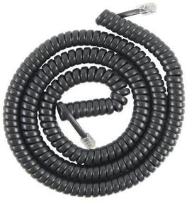 img 1 attached to YUSHVN 4 Pack Black Coiled Handset Cord - 4P4C, 1.3Ft Coiled Length, 8Ft Uncoiled - Landline Telephone Accessory