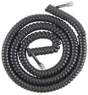 yushvn 4 pack black coiled handset cord - 4p4c, 1.3ft coiled length, 8ft uncoiled - landline telephone accessory logo