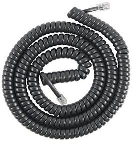 img 3 attached to YUSHVN 4 Pack Black Coiled Handset Cord - 4P4C, 1.3Ft Coiled Length, 8Ft Uncoiled - Landline Telephone Accessory