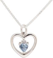 sterling silver 'dancing heart' simulated birthstone necklace for girls logo
