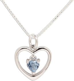 img 4 attached to Sterling Silver 'Dancing Heart' Simulated Birthstone Necklace for Girls