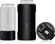 🍺 brümate hopsulator trío stainless steel insulated can cooler - 3-in-1 design for 12 oz, 16 oz cans, and pint glass- matte black finish логотип