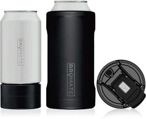 img 4 attached to 🍺 BrüMate HOPSULATOR TRíO Stainless Steel Insulated Can Cooler - 3-in-1 Design for 12 Oz, 16 Oz Cans, and Pint Glass- Matte Black Finish