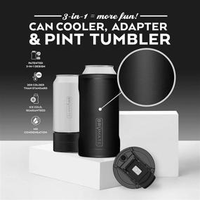 img 3 attached to 🍺 BrüMate HOPSULATOR TRíO Stainless Steel Insulated Can Cooler - 3-in-1 Design for 12 Oz, 16 Oz Cans, and Pint Glass- Matte Black Finish