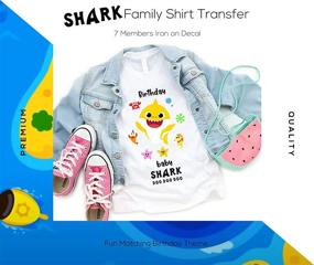 img 3 attached to EKOI Iron on Decals: Baby Shark Matching Tees Silhouette Vinyl Patches for Family Shirts - Perfect for Vacation, Birthday Party Clothing for Girls and Boys