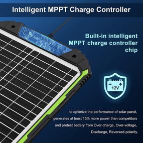 img 3 attached to ⚡️ Efficient 12V Solar Battery Charger: Waterproof 20W Panel with Intelligent MPPT Charge Controller for Automotive, RVs, Boats, and More