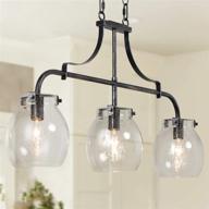 phosant lighting rustic mottled black chandelier - 3-light pendant for dining room & kitchen island decor логотип