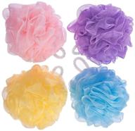 🚿 luxurious fu global pouf 5 inch mesh shower sponge bath lily - pack of 8 logo