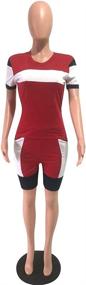 img 2 attached to Stylish Women's Bodycon Shorts Sport Set: Summer Outfit with Sexy Workout Appeal - Letter Print T-Shirt Jogging Suits