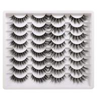 🐱 enhance your look with pawotence's cat eye lashes pack: wispy false eyelashes for natural, fluffy, full volume - 2 styles mixed, 3d faux mink lashes - soft, reusable, handmade fake eyelashes -16 pairs pack logo