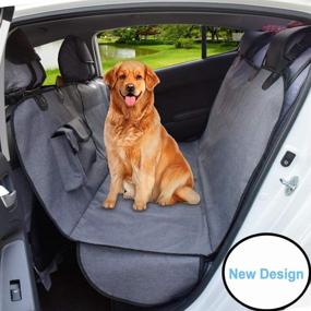 img 4 attached to 🐾 AMOFY Dog Seat Cover for Car Back Seat: Machine Washable, Scratch-Proof, Waterproof, Non-Slip Protector for Cars, Trucks, SUVs