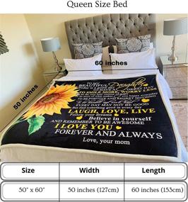 img 1 attached to 👩 Rain Inc. To My Daughter Blanket from Mom: Premium 50” x 60” Fluffy & Cozy Multipurpose Blanket with Inspiring Message - for All Ages & All Seasons