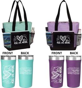 img 2 attached to 🌼 Peace, Love, Nursing: 2-Piece Gift - Insulated Tote Bag and Stainless-Steel Tumbler