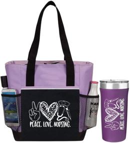 img 4 attached to 🌼 Peace, Love, Nursing: 2-Piece Gift - Insulated Tote Bag and Stainless-Steel Tumbler