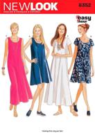 stylish misses dresses: new look sewing pattern 6352, size a (8-18) logo