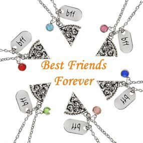 img 3 attached to 🍕 Crystal Charm Best Friend Pizza Pendant Necklace: Perfect BFF Friendship Gift Set for Unisex Friends