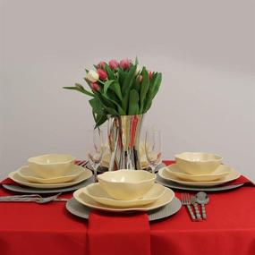 img 2 attached to 🔴 Red Square Tablecloth - 52 x 52 Inch, Heavy Duty & Washable, Ideal for Parties, Weddings, Kitchen, Restaurant - Wrinkle-Resistant Table Cover by Kadut