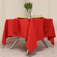 🔴 red square tablecloth - 52 x 52 inch, heavy duty & washable, ideal for parties, weddings, kitchen, restaurant - wrinkle-resistant table cover by kadut logo