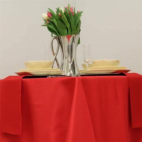 img 3 attached to 🔴 Red Square Tablecloth - 52 x 52 Inch, Heavy Duty & Washable, Ideal for Parties, Weddings, Kitchen, Restaurant - Wrinkle-Resistant Table Cover by Kadut