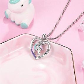 img 2 attached to 🌈 Girls' Unicorn Necklace with Enchanting Message - Adorable Birthday Jewelry