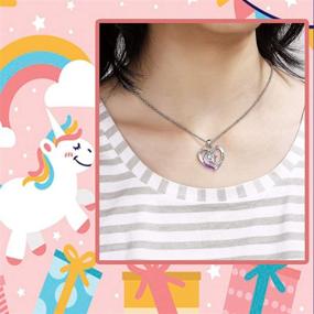 img 3 attached to 🌈 Girls' Unicorn Necklace with Enchanting Message - Adorable Birthday Jewelry